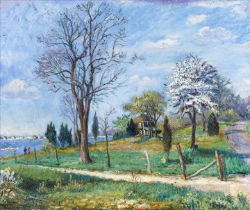 Paisajes Painting - un paisaje a orillas del lago de 1953